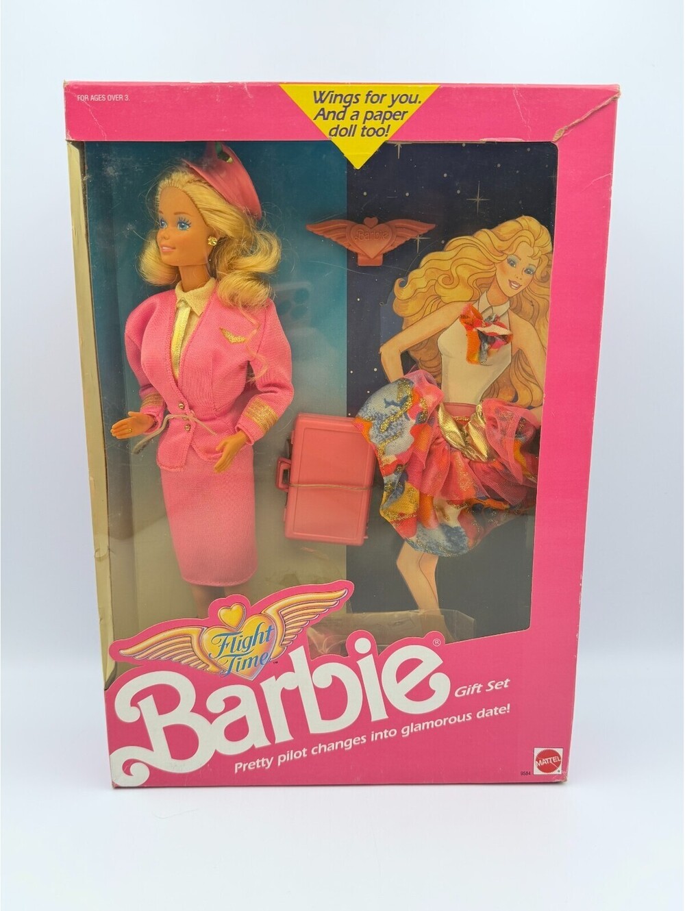 VTG Flight Time Barbie Doll Gift Set #9584 Never Removed from Box 1989 By Mattel